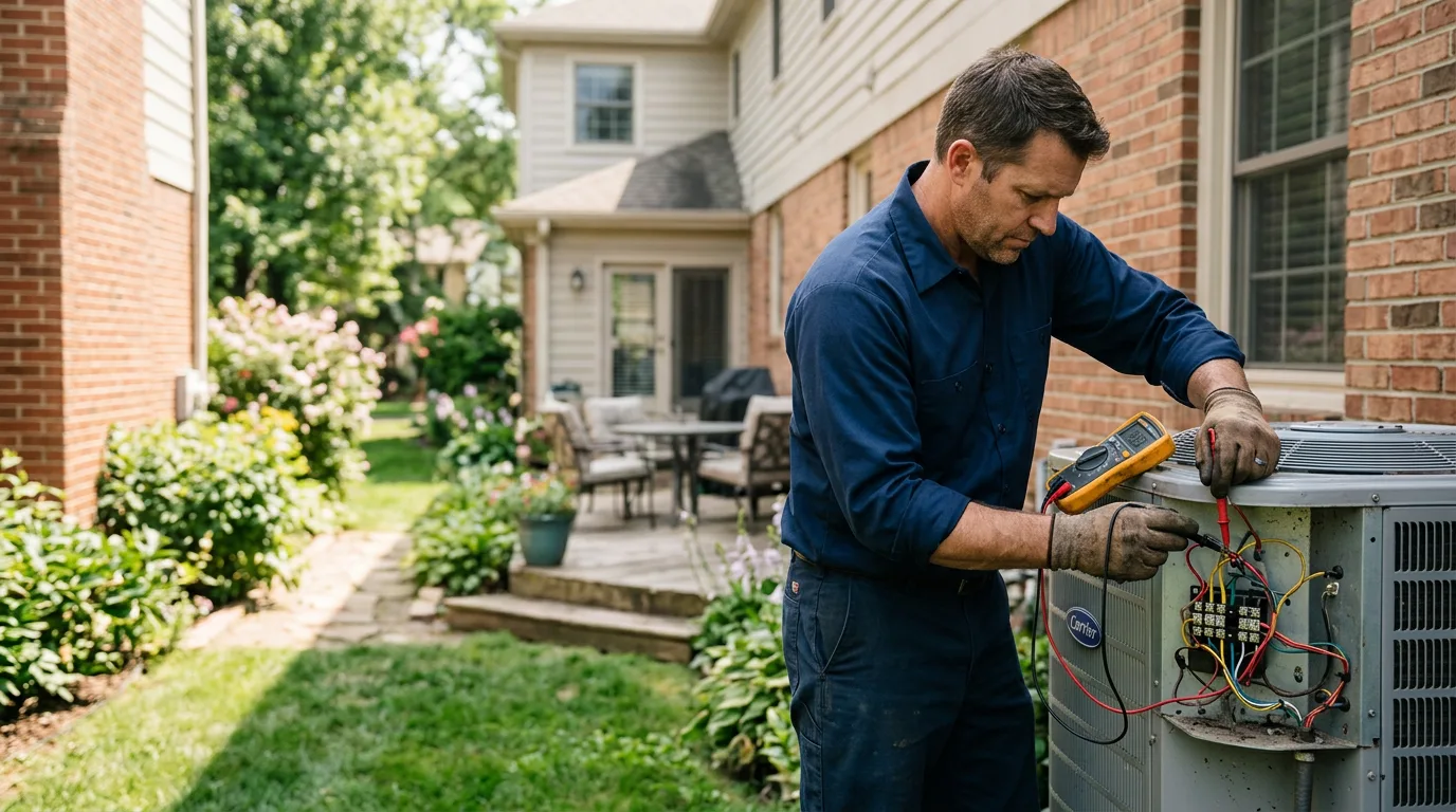 HVAC technician working near Bennington, OK